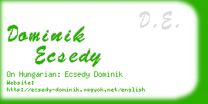 dominik ecsedy business card